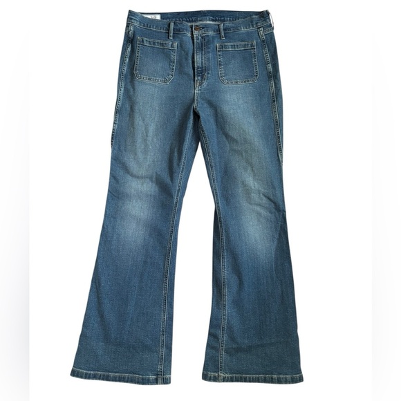 GAP Women's High Rise 70s Flare Patch Pockets Size 16 33 Excellent Condition - Picture 1 of 6